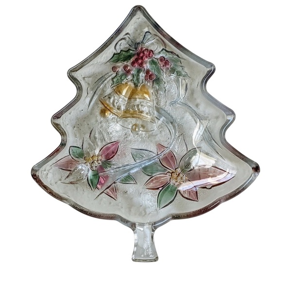 Vintage Mikasa Savoir Vivre Crystal Glass Christmas Holiday 7 1/2”Tree Server - Picture 1 of 13